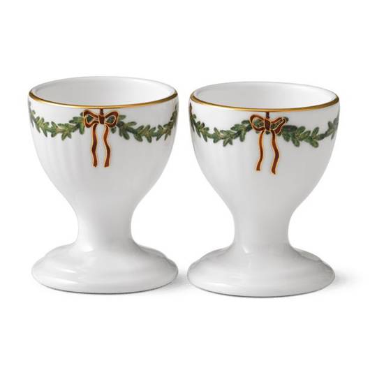 INDENT - StarFluted Christmas Egg Cups, Pair